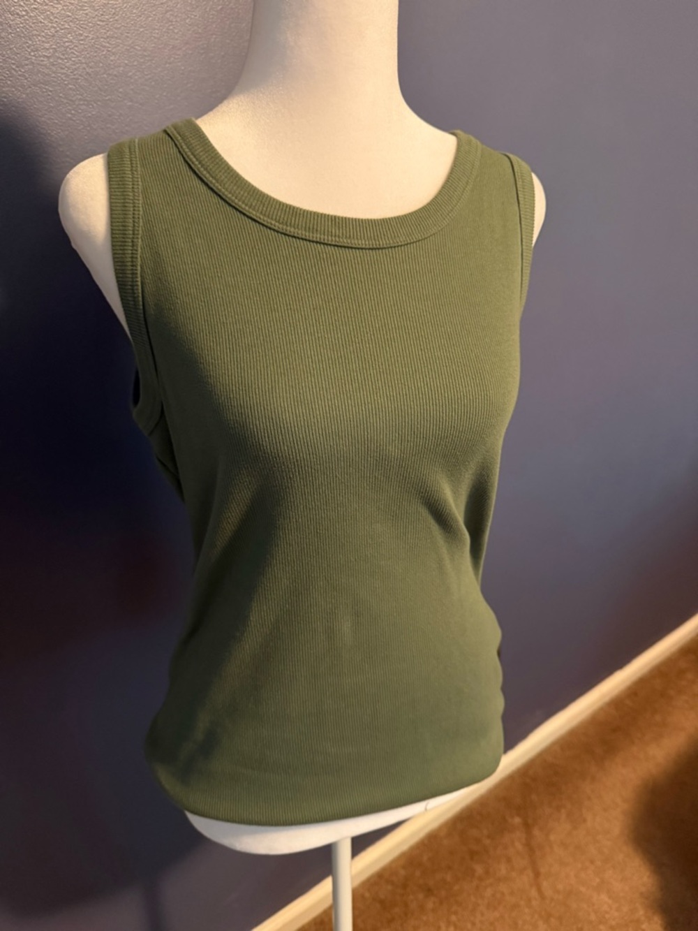 Sonoma Olive Green Ribbed Tank Top